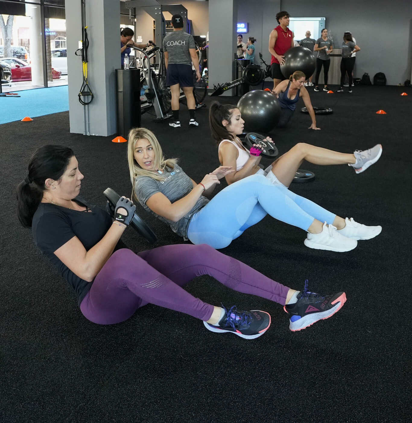 Woman working out crunches